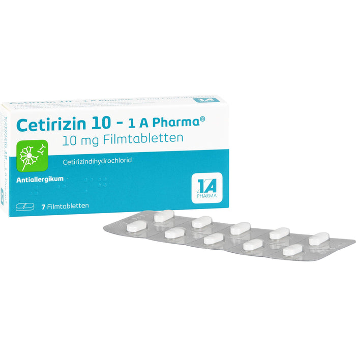 1 A Pharma Cetirizin 10 mg Filmtabletten bei Allergien, 7 pcs. Tablets