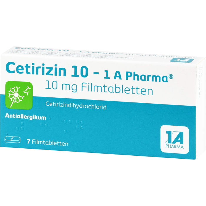 1 A Pharma Cetirizin 10 mg Filmtabletten bei Allergien, 7 pcs. Tablets