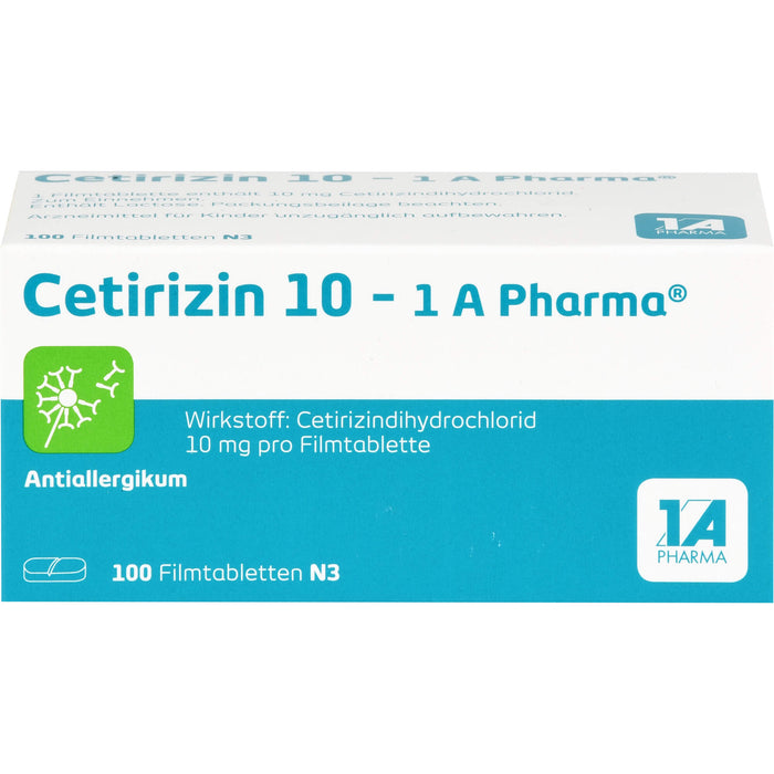 Cetirizin 10 - 1 A Pharma, 10 mg Filmtabletten, 100 pcs. Tablets