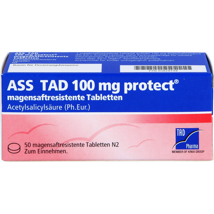 ASS TAD 100 mg protect Tabletten, 50 pcs. Tablets