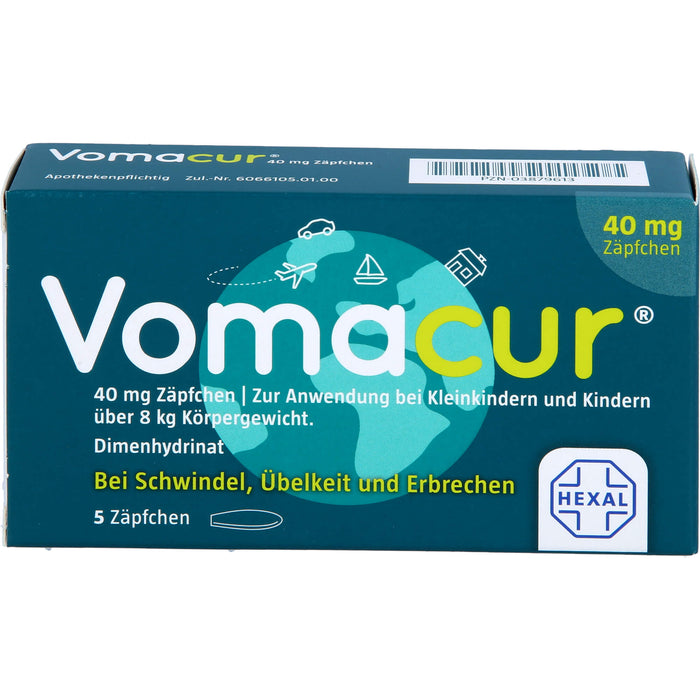 Vomacur 40 mg Zäpfchen, 5 pcs. Suppositories