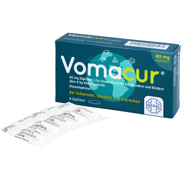 Vomacur 40 mg Zäpfchen, 5 pc Suppositoires