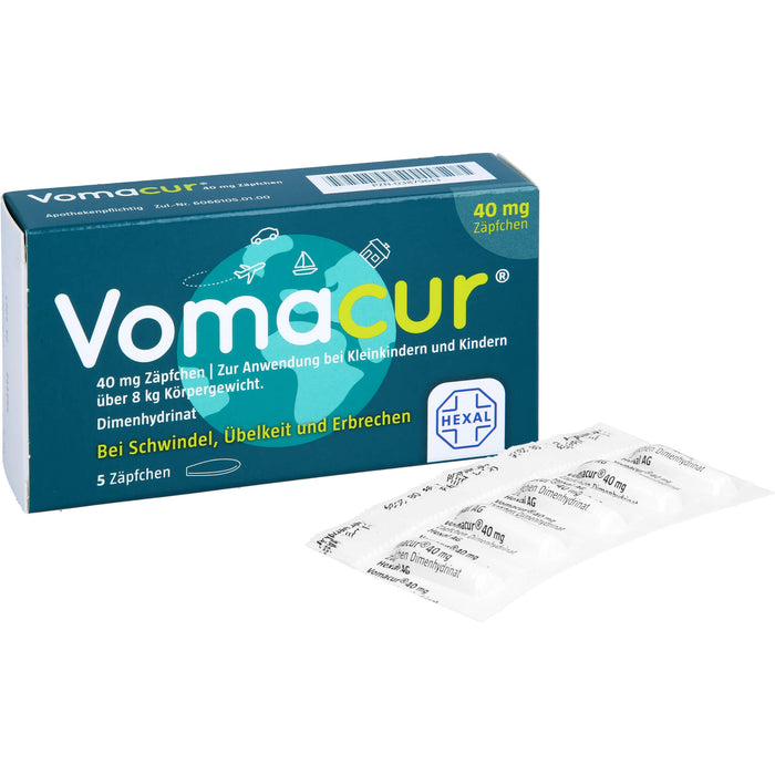 Vomacur 40 mg Zäpfchen, 5 pc Suppositoires