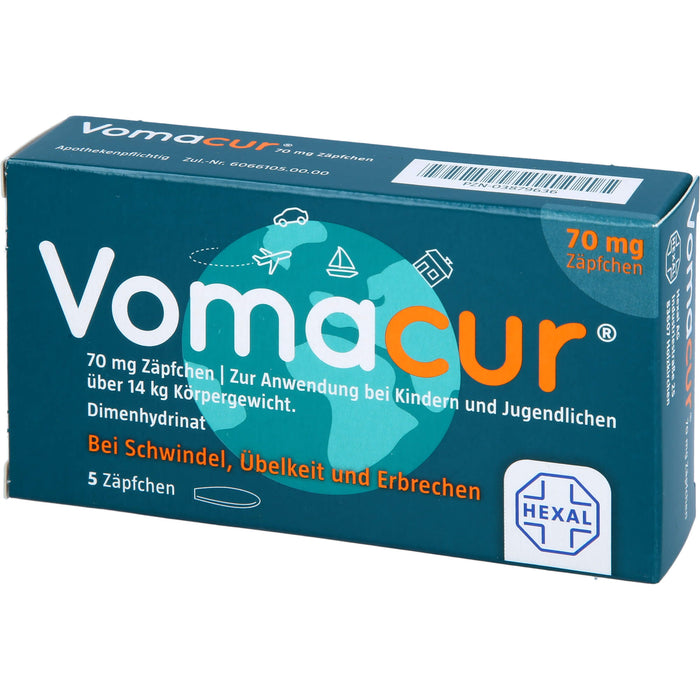 Vomacur 70 mg Zäpfchen, 5 pcs. Suppositories