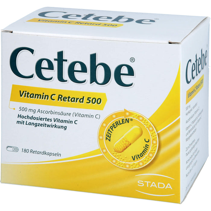 Cetebe Vitamin C Retard 500 Hartkapseln, 180 pc Capsules