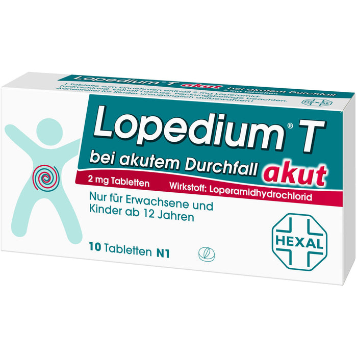 Lopedium T akut bei akutem Durchfall, 10 pc Tablettes