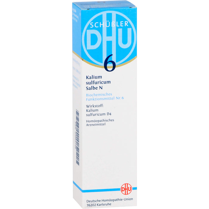 DHU Schüßler-Salz Nr. 6 Kalium sulfuricum D4 – Das Mineralsalz der Entschlackung – das Original, 50 g Salbe