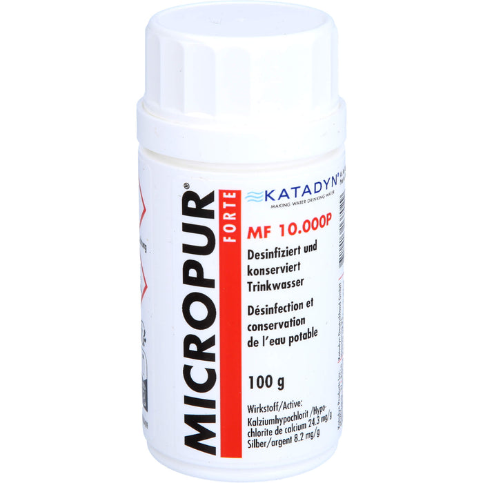MICROPUR Forte MF 10.000P desinfiziert und konserviert Trinkwasser, 100 g Poudre
