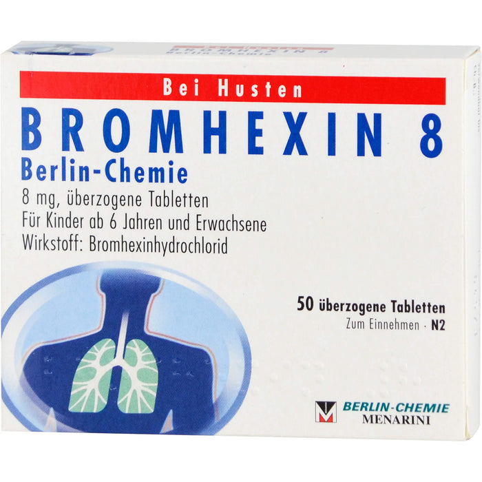 BERLIN-CHEMIE BROMHEXIN 8 Tabletten bei Husten, 50 pc Tablettes