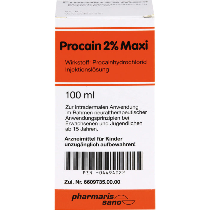 pharmaris sano Procain 2% Maxi Injektionslösung, 100 ml Lösung