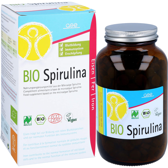 GSE Spirulina 500 mg Bio Naturland Tabletten, 550 St. Tabletten