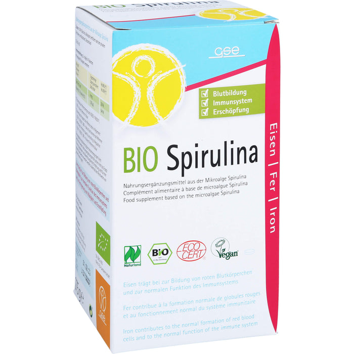 GSE Spirulina 500 mg Bio Naturland Tabletten, 550 pc Tablettes