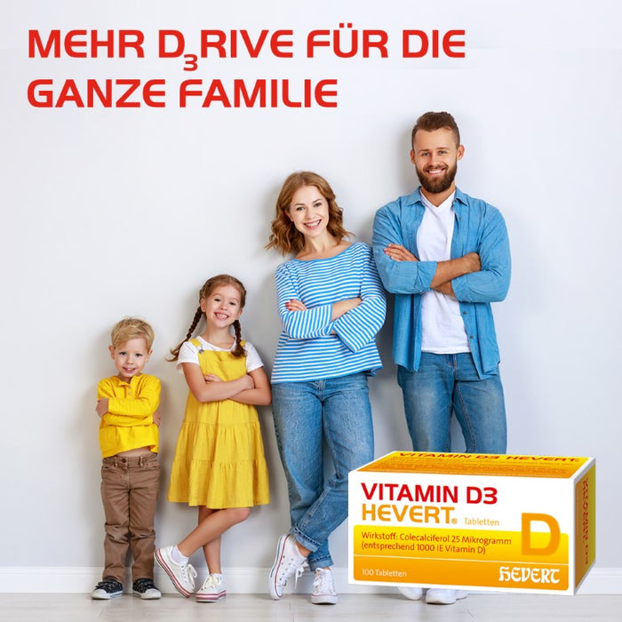 Vitamin D3 Hevert 1000 I.E. Tabletten, 100 pc Tablettes
