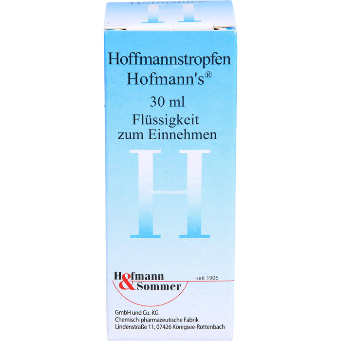 Hoffmannstropfen zur Belebung bei Abgespanntheit , Lustlosigkeit, Schwächeanfällen, Übelkeit und Völlegefühl, 30 ml Solution