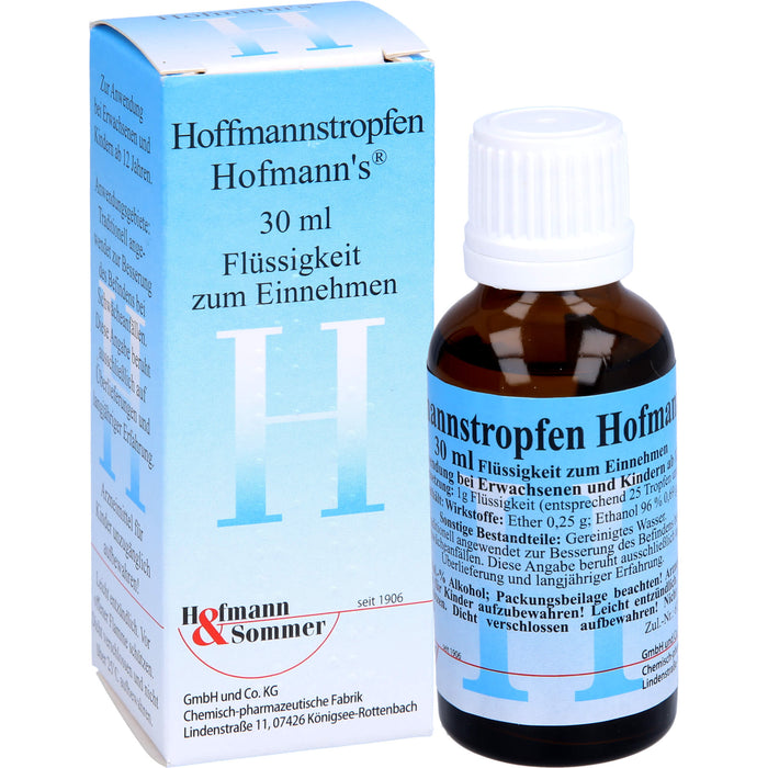 Hoffmannstropfen zur Belebung bei Abgespanntheit , Lustlosigkeit, Schwächeanfällen, Übelkeit und Völlegefühl, 30 ml Solution