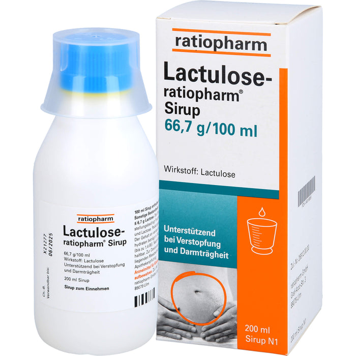 Lactulose-ratiopharm Sirup unterstützend bei Verstopfung und Darmträgheit, 200 ml Solution