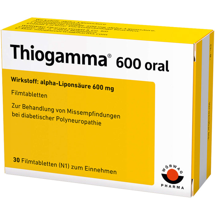 Thiogamma 600 oral Filmtabletten, 30 pc Tablettes
