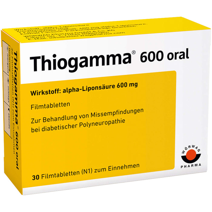 Thiogamma 600 oral Filmtabletten, 30 pc Tablettes