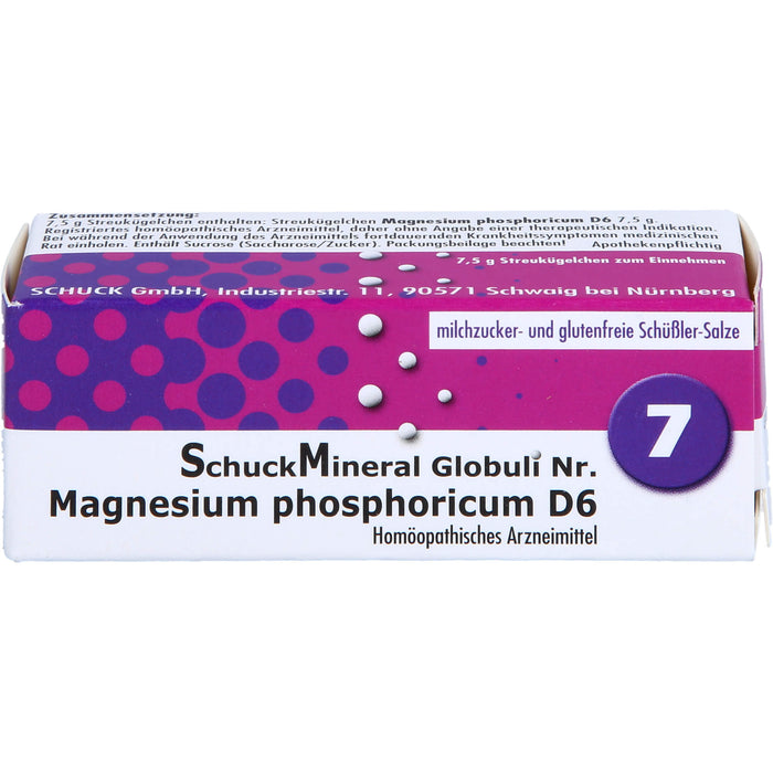 SchuckMineral Globuli Nr. 7 Magnesium phosphoricum D 6, 7.5 g Globules