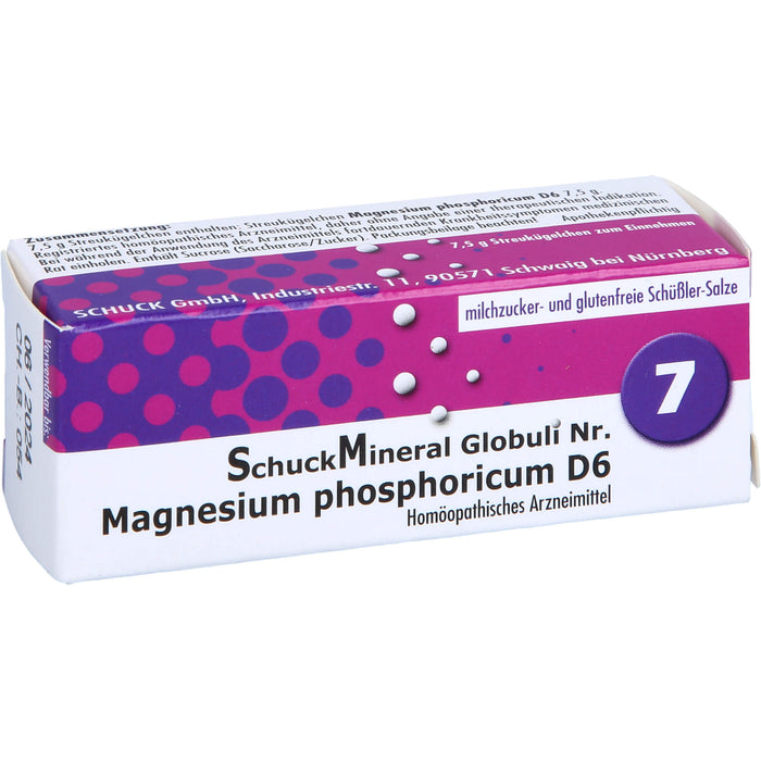 SchuckMineral Globuli Nr. 7 Magnesium phosphoricum D 6, 7.5 g Globules