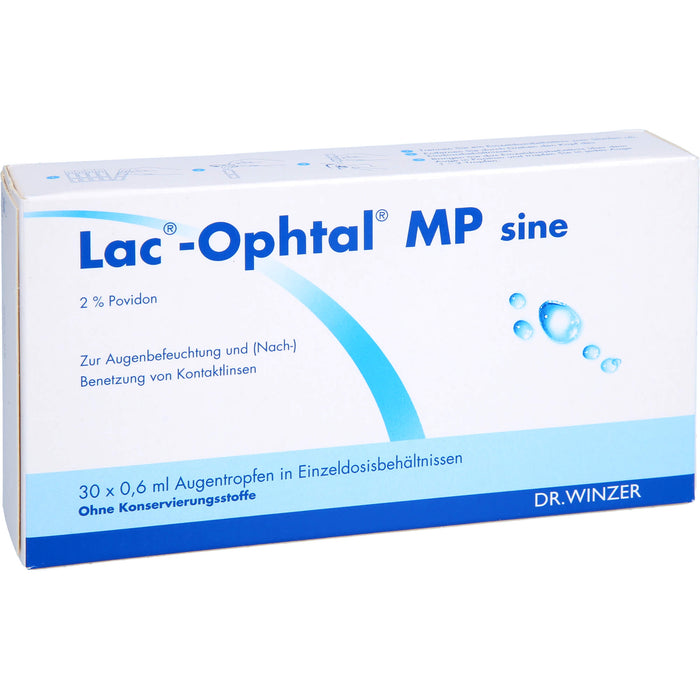Lac-Ophtal MP sine Augentropfen zur Befeuchtung und Benetzung von Kontaktlinsen, 30 pcs. Single dose containers