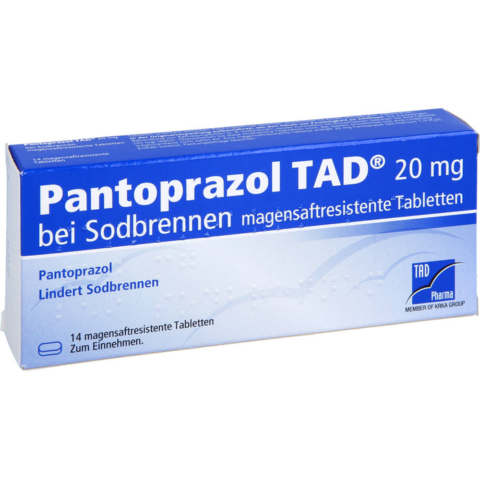 Pantoprazol TAD 20 mg magensaftresistente Tabletten bei Sodbrennen, 14 pc Tablettes
