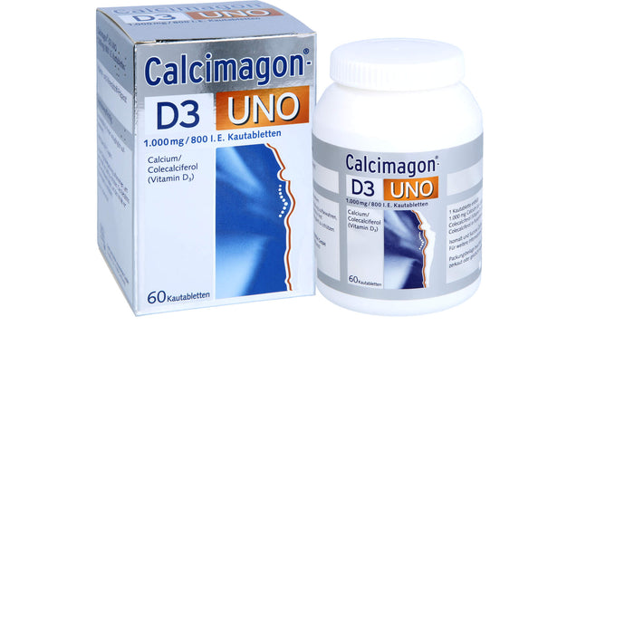 Calcimagon D3 UNO 1000 mg / 800 I.E. Kautabletten, 60 pc Tablettes