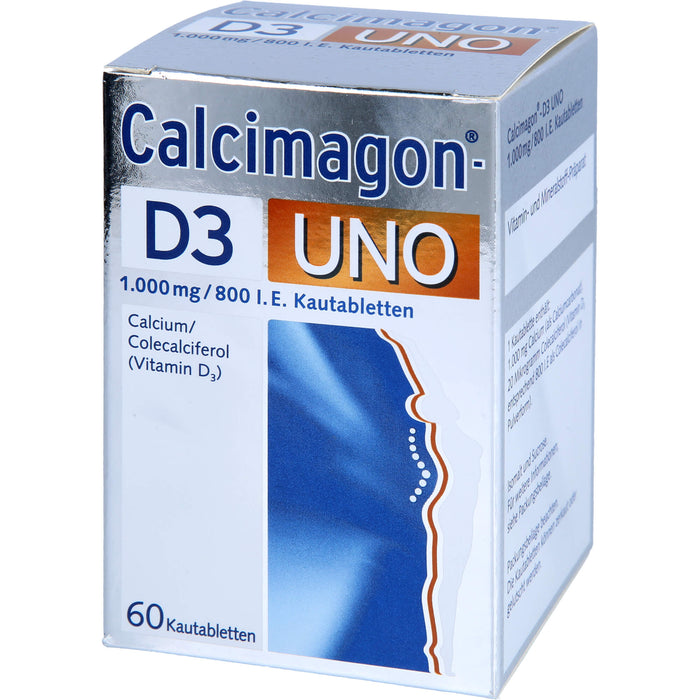 Calcimagon D3 UNO 1000 mg / 800 I.E. Kautabletten, 60 pc Tablettes
