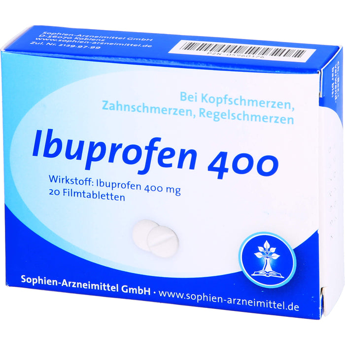 Ibuprofen Sophien 400 mg Filmtabletten, 20 pc Tablettes