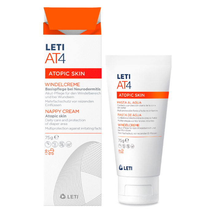 LETI AT4 Windelcreme - Akut-Pflege für den Windelbereich sowie bei wunder oder empfindlicher Haut, 75 g Cream