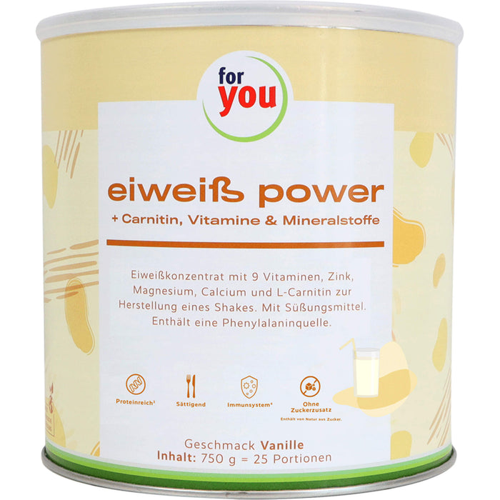 for you Eiweiß Power Pulver Geschmack Vanille, 750 g Poudre