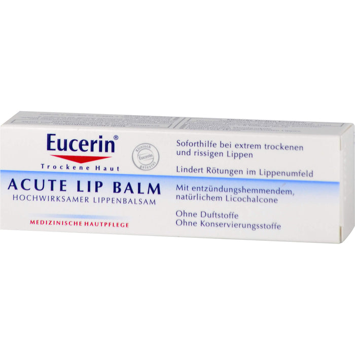 Eucerin Acute Lip Balm Hochwirksamer Balsam für sehr trockene Lippen, 10 ml Balm