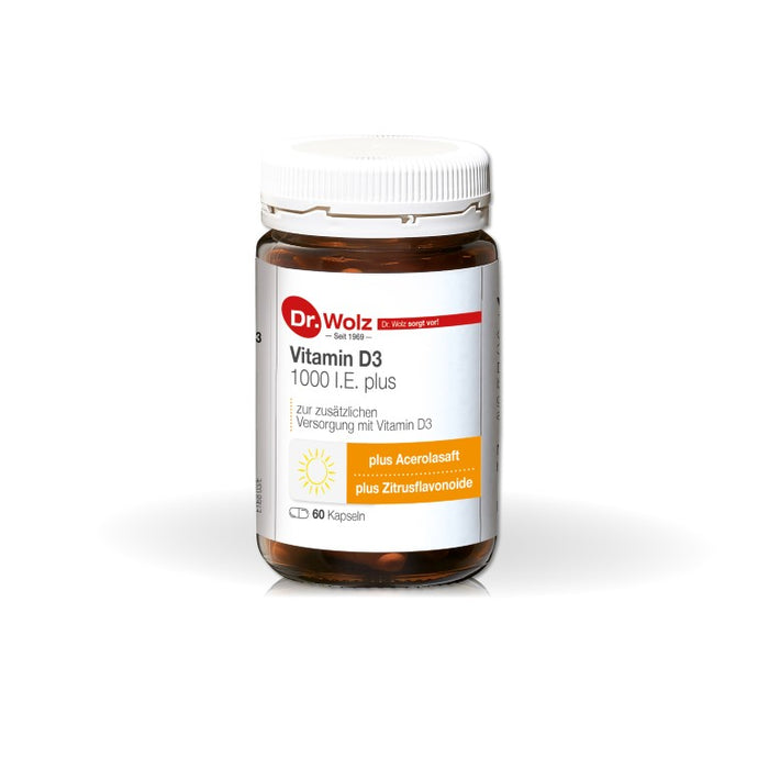 Dr. Wolz Vitamin D3 1000 I.E. plus Kapseln, 60 pc Capsules