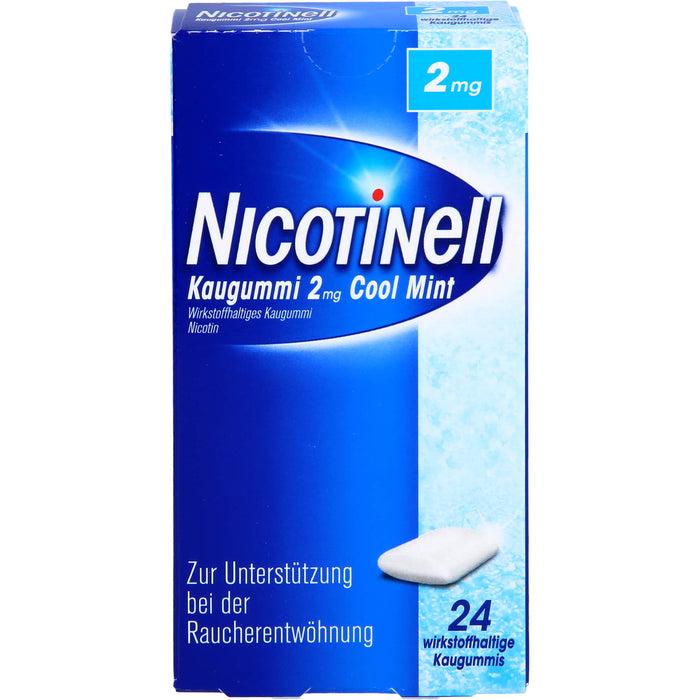 Nicotinell Kaugummi 2 mg Cool Mint, 24 St. Kaugummi