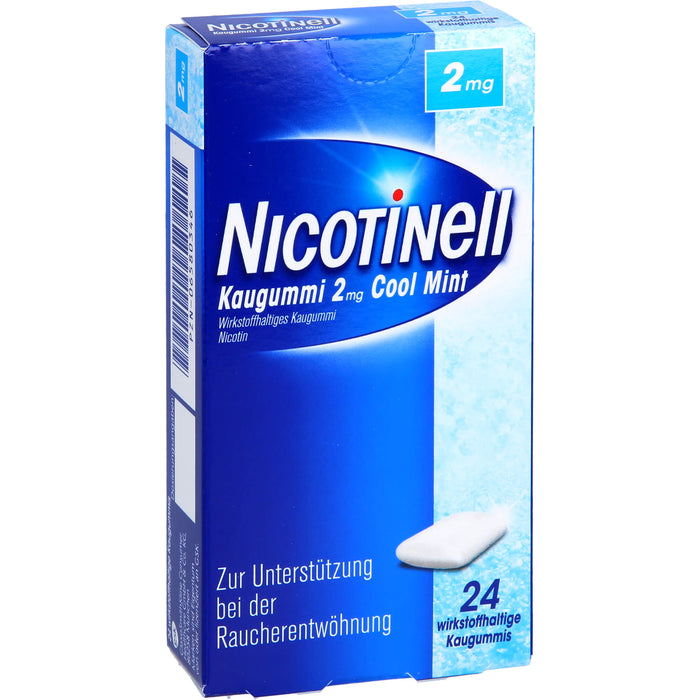 Nicotinell Kaugummi 2 mg Cool Mint, 24 St. Kaugummi