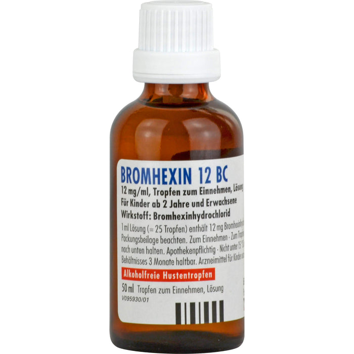 BERLIN-CHEMIE BROMHEXIN 12 BC 12mg/ml Tropfen alkoholfreie Hustentropfen, 50 ml Solution