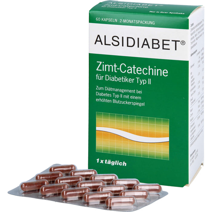 ALSIDIABET Zimt-Catechine für Diabetiker Typ II, 60 pcs. Capsules