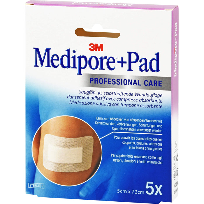 Medipore +Pad 3M 5,0 cm x 7,2 cm, 5 pc Pansement