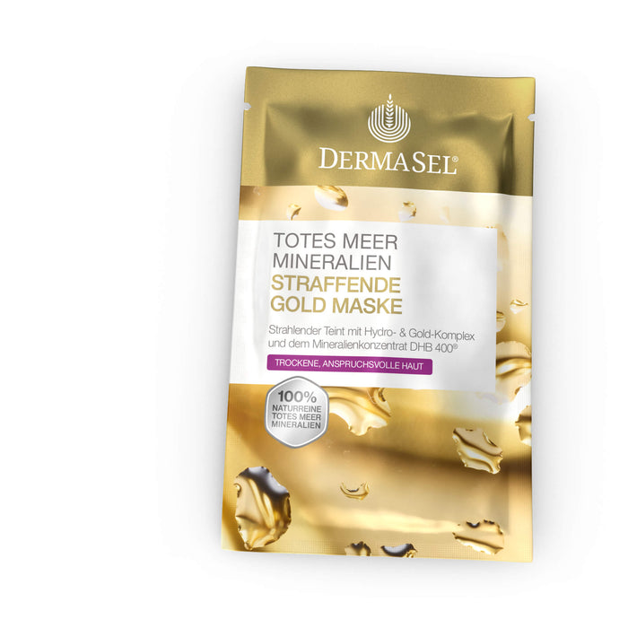 DERMASEL Totes Meer Mineralien straffende Gold Maske, 12 ml Gesichtsmaske