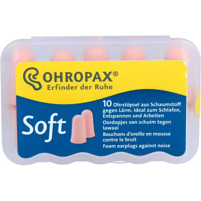 OHROPAX Soft weiche Ohrstöpsel aus Schaumstoff, 10 pcs. Earplugs