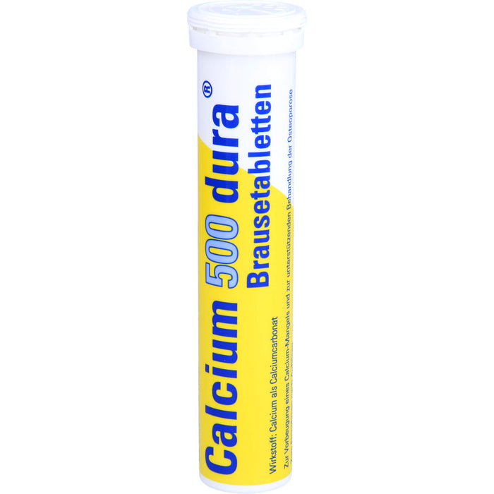 Calcium 500 dura Brausetabletten zur Vorbeugung eines Calciummangels und zur unterstützenden Behandlung von Osteoporose, 20 St. Tabletten