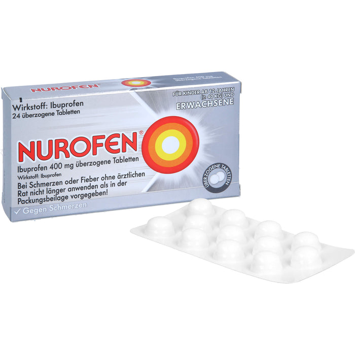 Nurofen Ibuprofen 400 mg Tabletten bei Schmerzen, 24 pc Tablettes