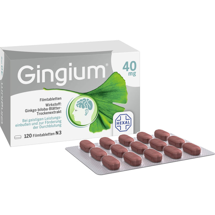 Gingium 40 mg Filmtabletten, 120 pcs. Tablets