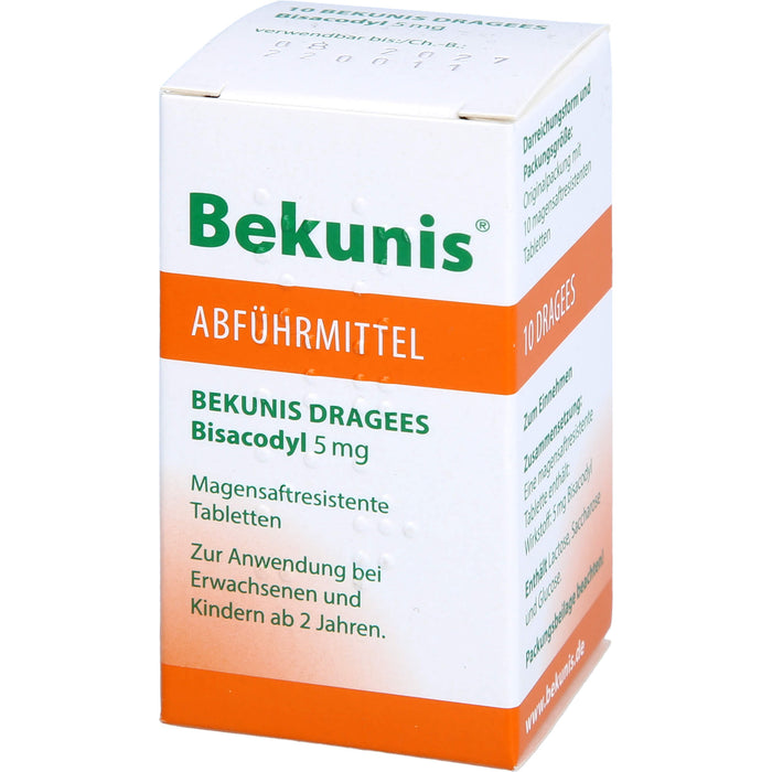 Bekunis Dragees Bisacodyl 5 mg Abführmittel, 10 pc Tablettes