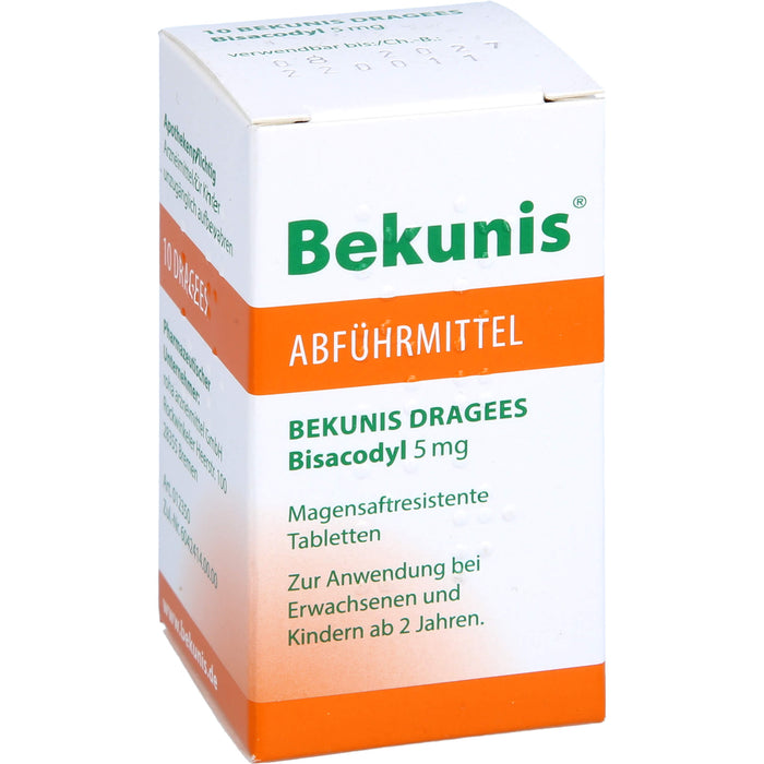Bekunis Dragees Bisacodyl 5 mg Abführmittel, 10 pc Tablettes