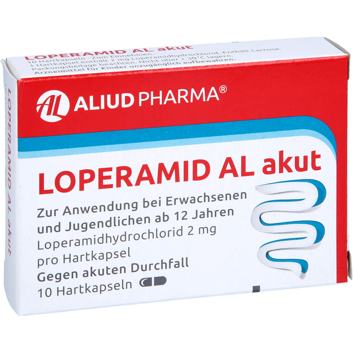 Loperamid AL akut Kapseln gegen akuten Durchfall, 10 pc Capsules