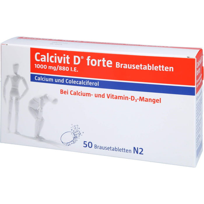 Calcivit D forte Brausetabletten 1000 mg/880 I.E., 50 pcs. Tablets