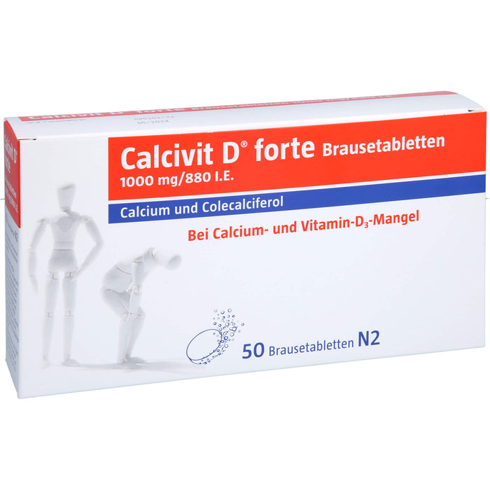 Calcivit D forte Brausetabletten 1000 mg/880 I.E., 50 pcs. Tablets