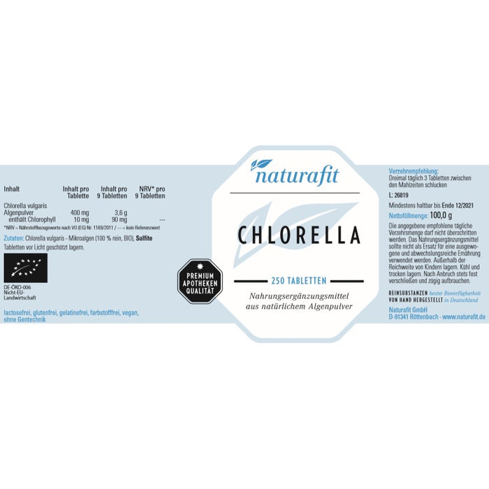 naturafit Chlorella Tabletten, 250 pcs. Tablets