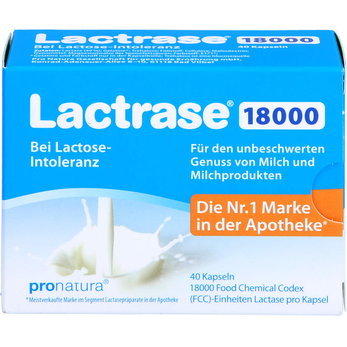 Lactrase 18000 bei Lactose-Intoleranz Kapseln, 40 pc Capsules